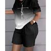 Elegante T-shirt+Pantaloncini da Donna Set 2 Pezzi Moda Estiva Pantaloncini Top Stampa Tuta Casual Femminile Conjuntos De Mujer 2 Piezas