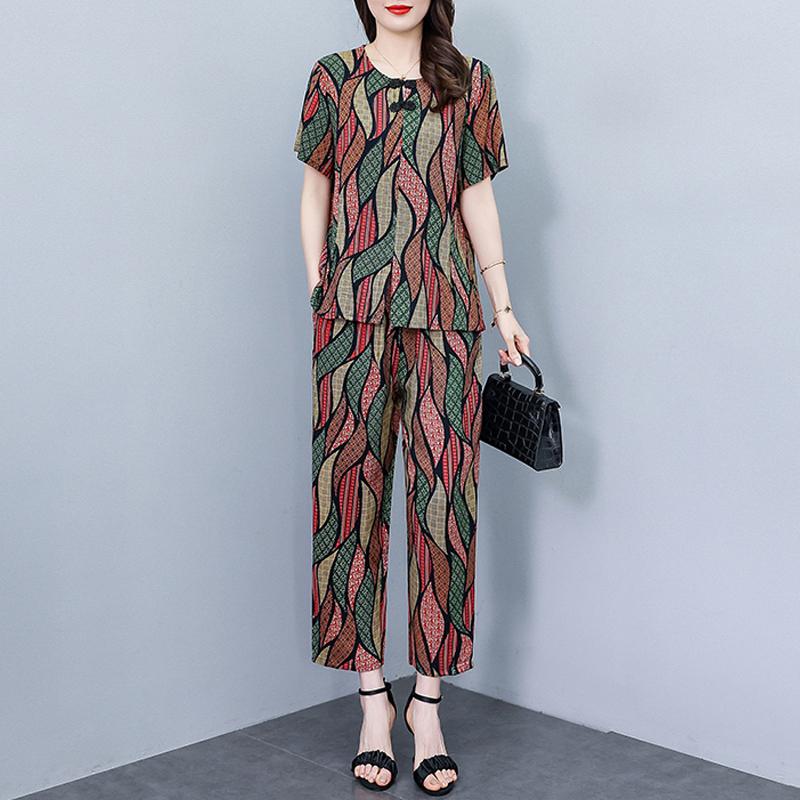 

Элегантные женские комплекты летние свободные комплекты из двух предметов большого размера для женщин XL