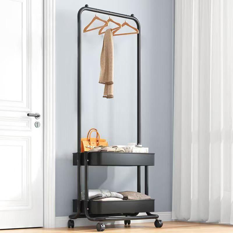 Stand-Kleiderständer auf Rollen für Schlafzimmer oder Wohnung - Kompakte Aufbewahrung für Mäntel und Übernachtungsgarderobe.