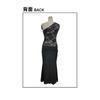 2026 Lace Panel Slim Fit Off-Shoulder Bodycon Maxi Dress Black