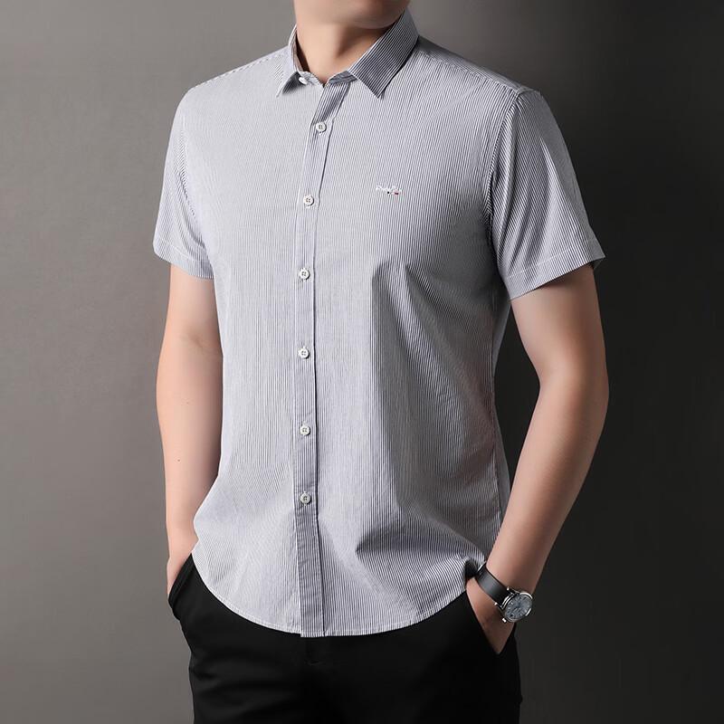 IMAGINEX Men s Business Casual Cotton Blend Short-Sleeve Shirt IM26C091 M