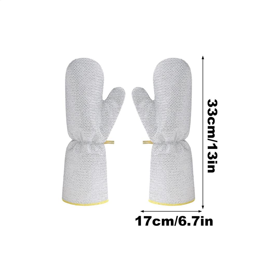 17x33cm Steel Wire Dishwashing Gloves Heavy-Duty Kitchen Washing Dishes Cleaning Gloves for Pot Scrubbing Tile Counter Wall 2pcs
