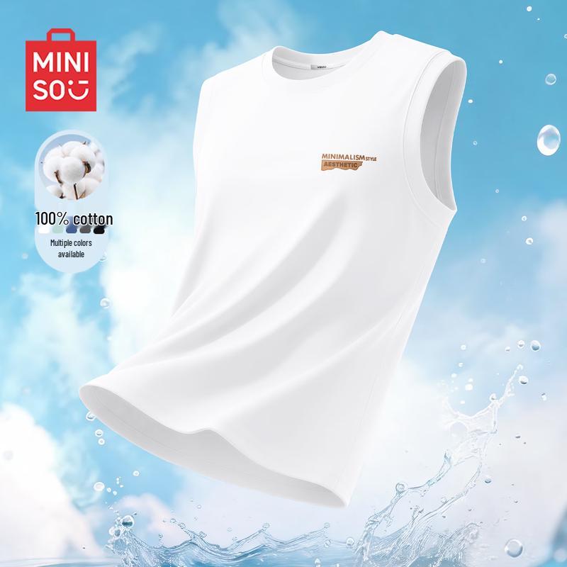 MINISO Men s 2026 Summer Retro Trendy Sleeveless Tank Top 4XL