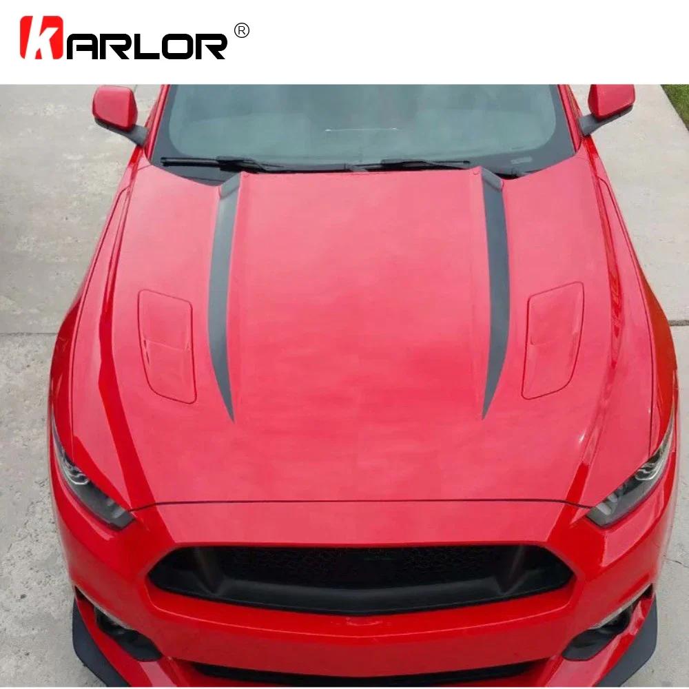 

2Pcs/Set 115cm Long Car Hood Stickers Decals Vinyl PVC Decoration Automobile Car-styling Accessories For Ford Mustang 2015 2016 White