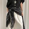 Original Design Black Print Scarf For Women Ethnic Style Fashion Accessory