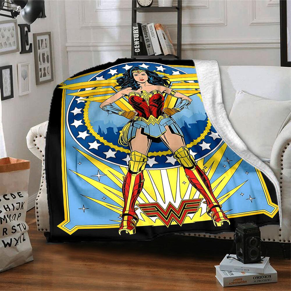 1 unidad Manta de Wonder Woman Fibra de Poliéster, Comodidad para Todas las Estaciones para Sofá, Cama, Oficina, Coche, Camping Decoración del Hogar y Regalo Ideal, Comodidad de Oficina