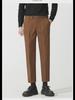 Men’s Casual Woolen Nine-Point Trousers - Autumn Business Loose Fit, Solid Color, Trendy Design.