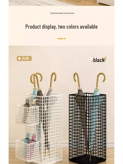 Umbrella Stand: Household & Commercial Storage Rack with Hanging and Draining Feature for Doorways