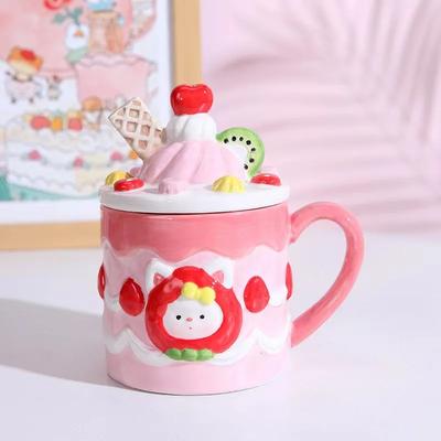 Creative Strawberry Cookies Ceramic Mug Cute Candy Salt Jar Wedding Tea Set Birthday Gift Home Decoration Accessories