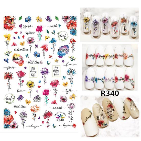

1 Sheet Nail Stickers Ribbon Flowers Pattern Manicure Accessories Paper Beautifying Fingernails Decals