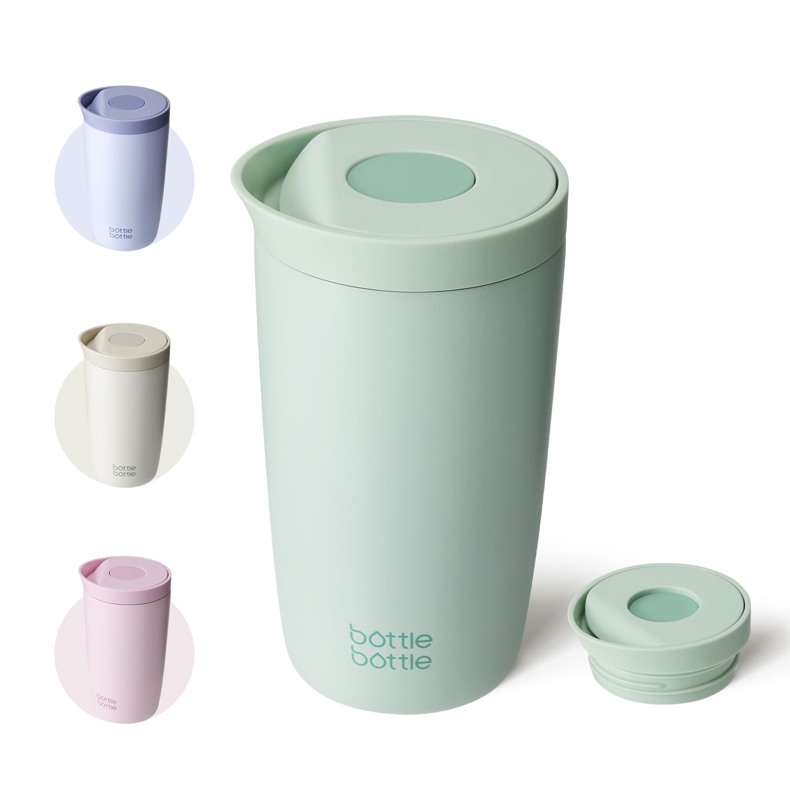 

БУТЫЛКА БУТЫЛКА Тамблер 350 мл открывающийся и закрывающийся Вакуумная изоляция Термокружка Для кофе и чая Сохраняет горячим и холодным Нержавеющая сталь Портативная кружка Бутылка зелёный