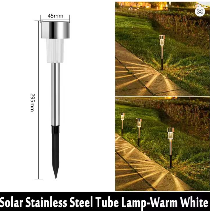 1pcs Solar Powered Pathway Lights Stainless Steel Ground Stake Lights Outdoor Landscape Lighting for Patio Solar Outdoor Lights