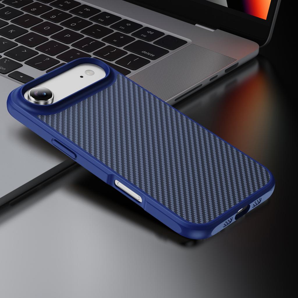 For iPhone Air Case Carbon Fiber Texture PC+TPU Phone Cover Compatible with MagSafe