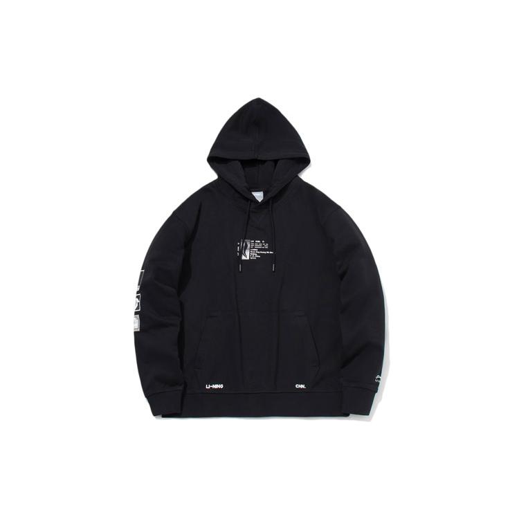 Li Ning Sweatshirts Men s Black Hooded Moderate Regular AWDR025-1 S