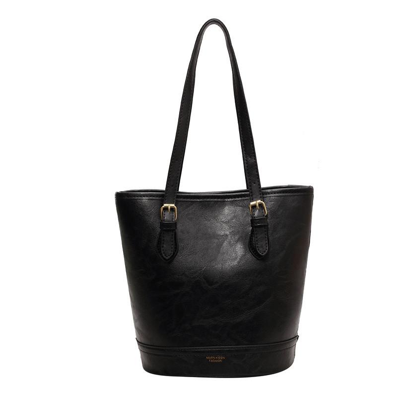 Ielgy Commuter Bag Underarm Large Capacity Casual Retro Bucket Bag
