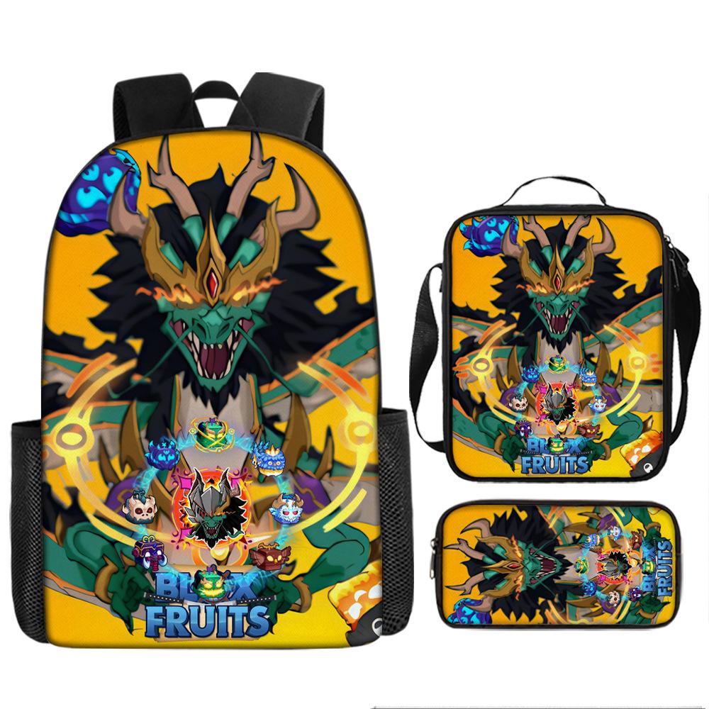 Blox Fruits Sac à dos pour école primaire et secondaire Sac à dos pour enfants Sac à dos grande capacité Sacoche Trousse schoolbag