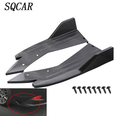 Lèvre de pare-choc arrière de voiture en Fiber de carbone ABS, bande de protection universelle, becquet, jupe latérale, fibre de protection anti-rayures