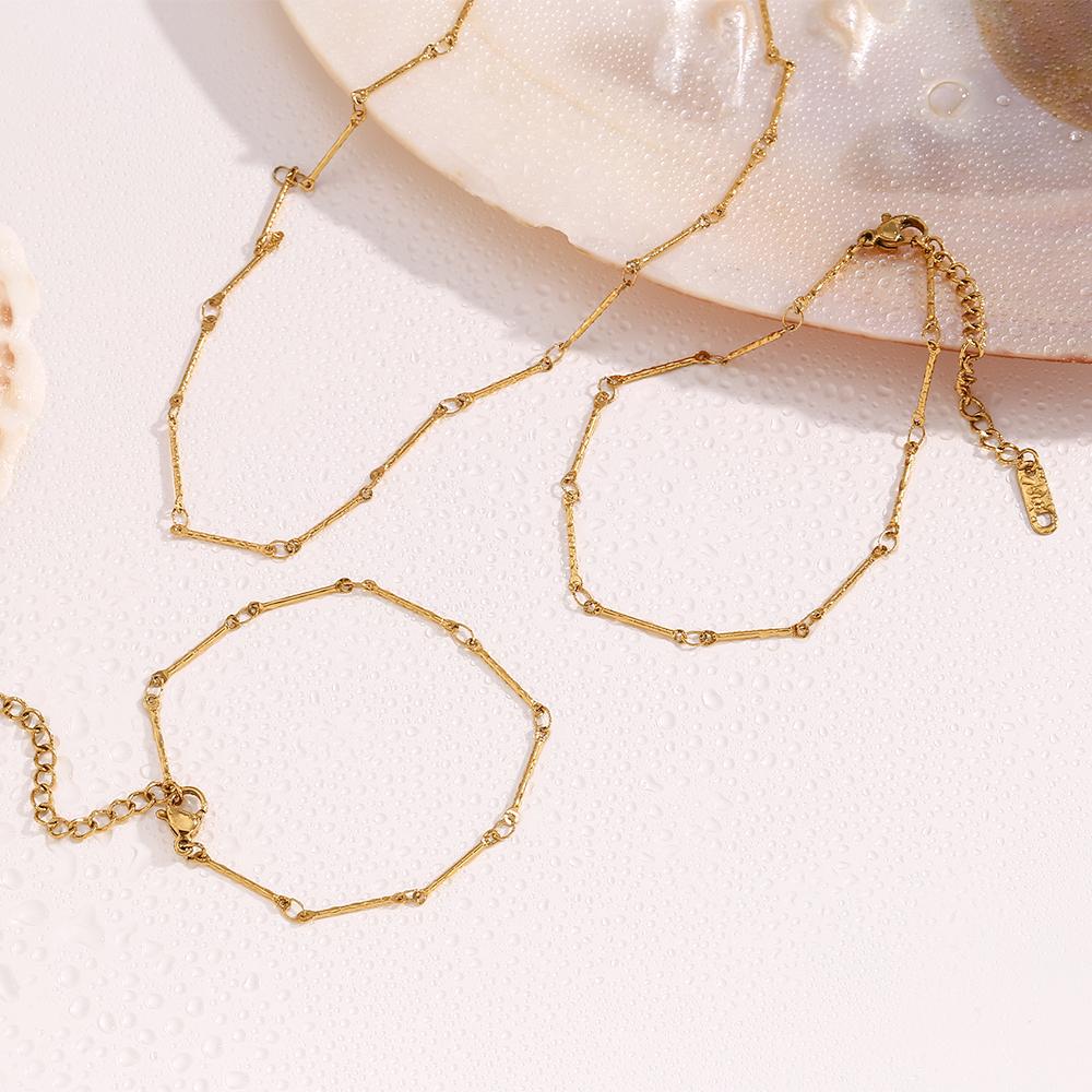 MamacitaSlay Minimalist Handmade Bone Chain coraline Waterproof Gold Plated Necklace Stainless steel jewelry woman Accessories