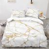 Black Gold Metallic Marble Duvet Cover Set Queen/King/Full/Twin Size Foil Print Glitter Bedding Set for Teen Boy Girls Men Women