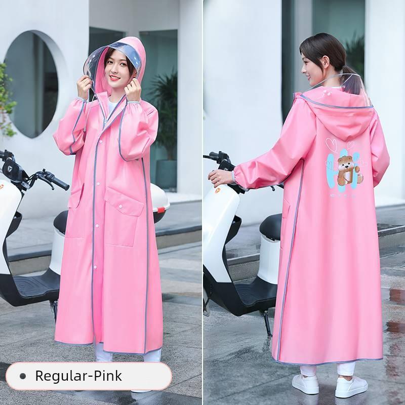 Raincoat for Electric Scooters, Women's Long Version, Full-Body Storm-Proof, Battery-Specific, Single-Person, Integrated, Adult, Thickened, Outerwear