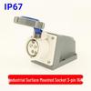 Waterproof 3-core 4-pin 5-hole Male-Female Aviation Plug Socket, Three-Phase Electrical Connector, 16A/32A, IP67.