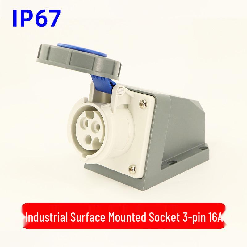 Waterproof 3-core 4-pin 5-hole Male-Female Aviation Plug Socket, Three-Phase Electrical Connector, 16A/32A, IP67.
