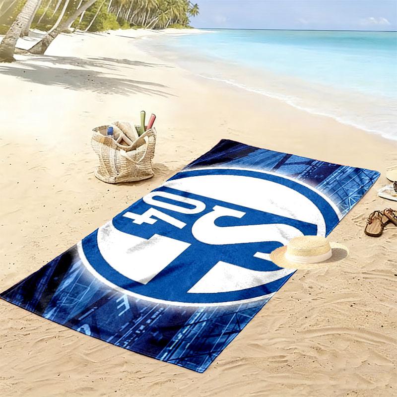 Schalke 04 Logo Print Beach Towel, Large Soft Quick Dry Towel for Beach Camping Swimming
