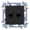 Computer Socket 2Xrj45 Cat.5E Simon 10 Black