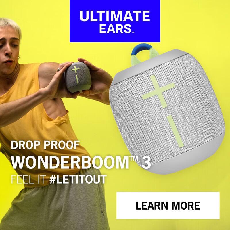 Logitech UE WONDERBOOM 3 Portable Bluetooth Speaker CN plug (adapter included)