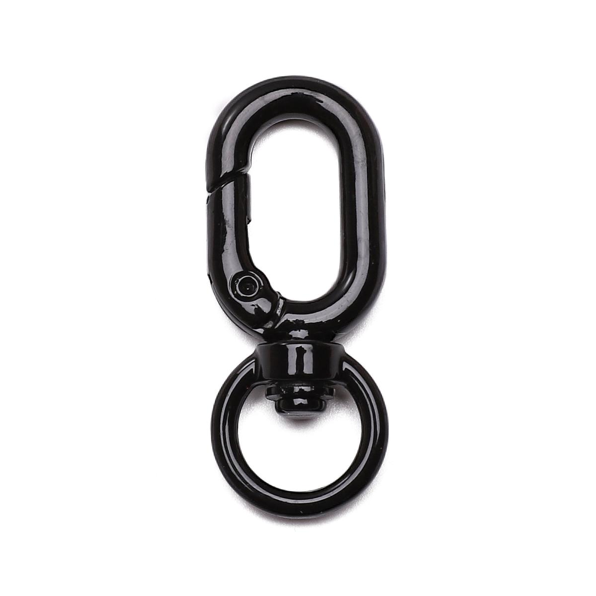 

Сплав Окрашенный спреем Пряжки-застежки в форме восьмерки Лобстер Для DIY Сумки Телефонные аксессуары 1Pc чёрный