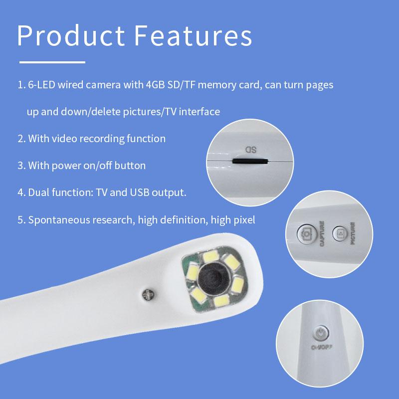Dental USB Intraoral Camera HD 4 Mega Pixels Endoscope Camera With Storage Card 6 LED Light Lens Dental Intra Oral Camera