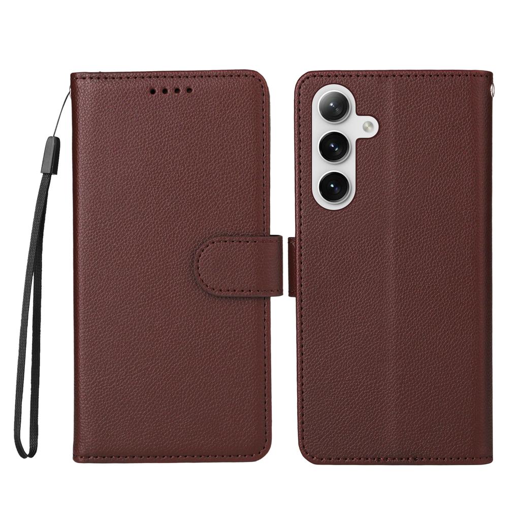 For Samsung Galaxy S24/Galaxy S25 Case RFID Blocking 3 Card Slots PU Leather Phone Cover with Wrist Strap