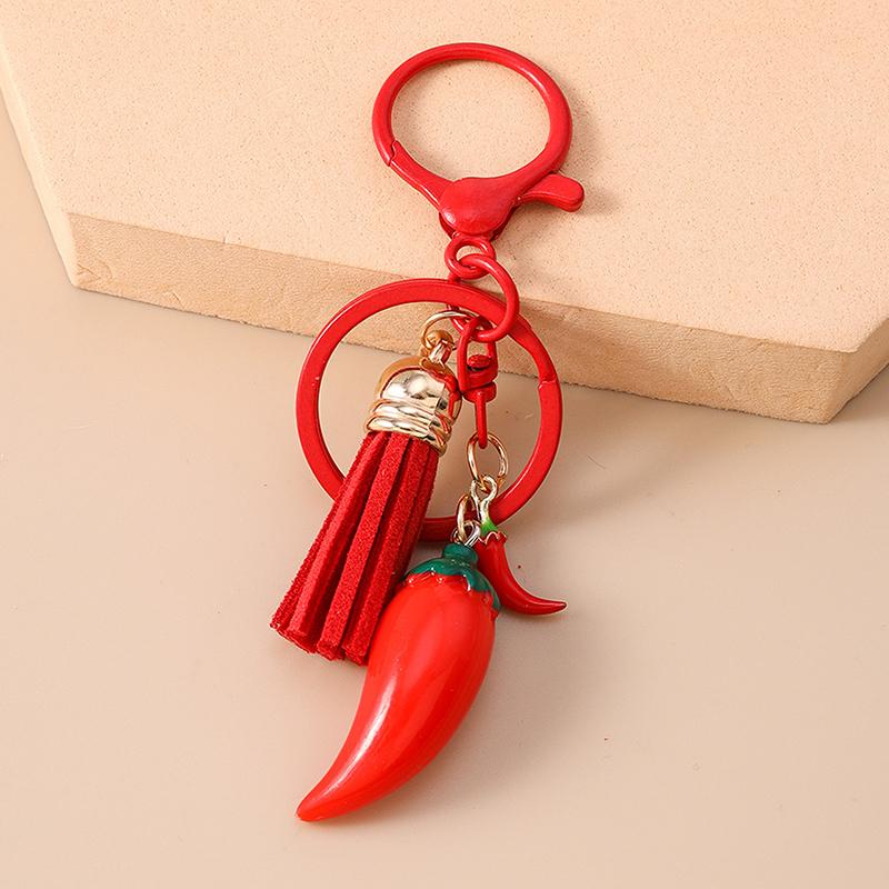 Porte-clés Piment Mignon Porte-clés Cerise Fruit Simulation Pour Femmes Pendentifs Sac à Main Bijoux Porte-clés DIY Cadeau