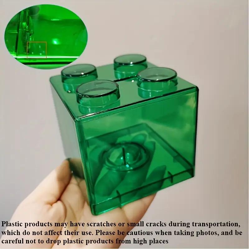 Stackable Building Block Piggy Bank - Transparent Plastic Coin Organizer for Kids & Adults