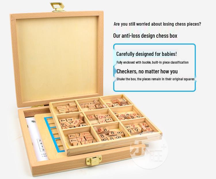 Wooden Sudoku Chess for Kids: Educational Game for Developing Logical Thinking
