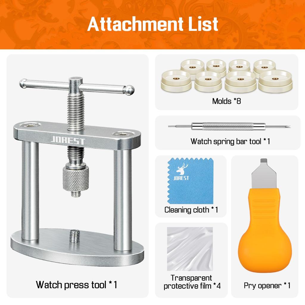 JOREST Watch Case Back Press Set for Watch Repair Battery Watch Prying Watch Case Back Case Back Instruction Manual Round Dial Only Closer, Watches,