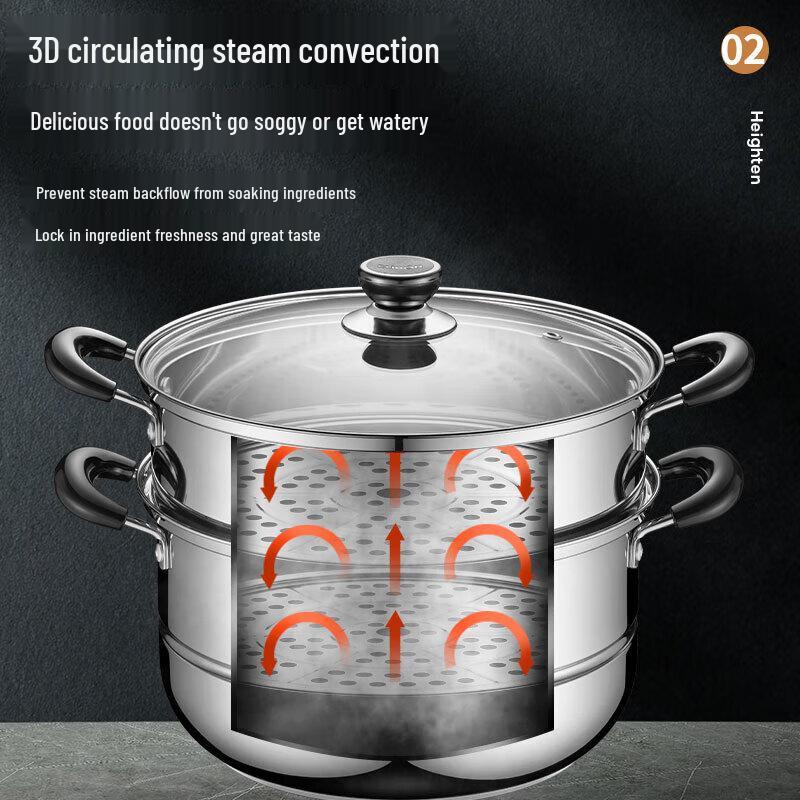 Supor 26cm 304 Stainless Steel Double Layer Steamer Pot