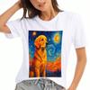 Golden Retriever Hund unisex Baumwoll T-Shirt, Reines Baumwoll Premium Druck, Langlebig, Lässig Und Modisch, Ohren Hoch System Bewaffnet Lustiges T-Shirt, Hundeliebhaber,