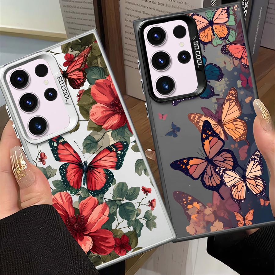 Phone Cover Case for Samsung Galaxy S26 S22 Ultra S21 S23 S24 FE S20 FE Note 20 Ultra S25 S25Edge Cartoon Butterfly
