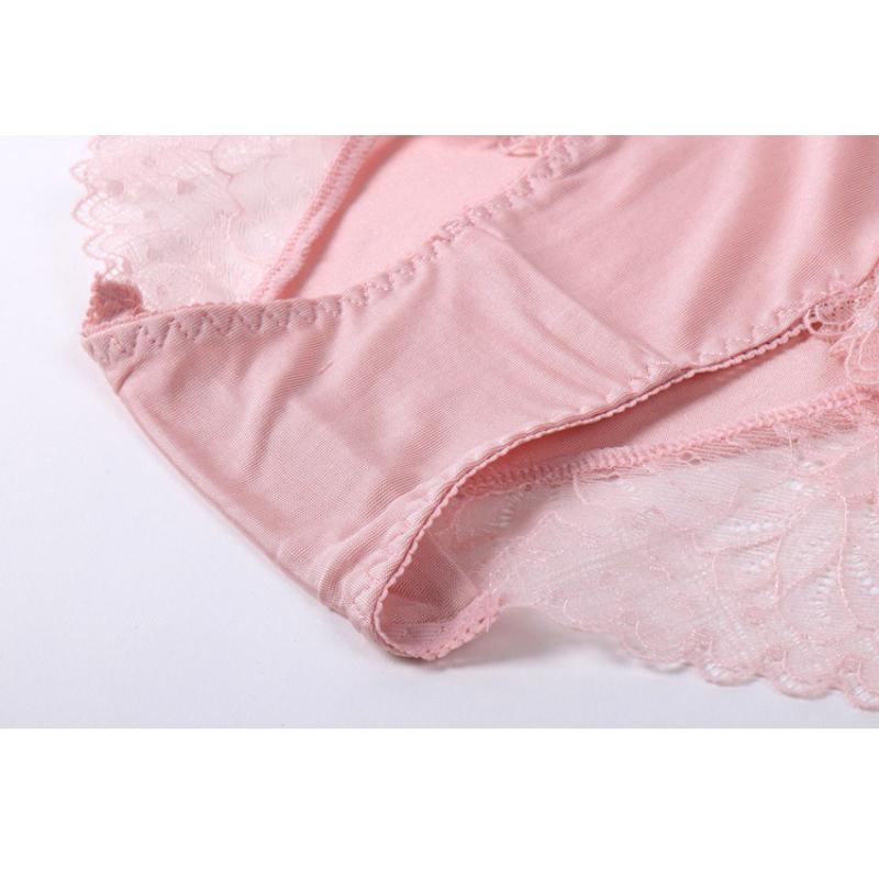 1 Pc Low Waist Sexy Lace Triangle Briefs Silky Smooth and High Elasticity Silk Home Underwear Briefs