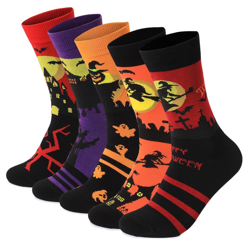 Adult Halloween Ethnic Style Warm, Sweat-Absorbing, Odor-Resistant Mid-Calf Socks