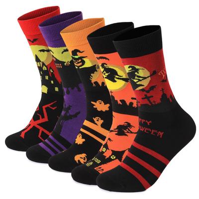 Halloween Ethno-Stil Warme, Schweißabsorbierende, Geruchsresistente Wadenlange Socken für Erwachsene