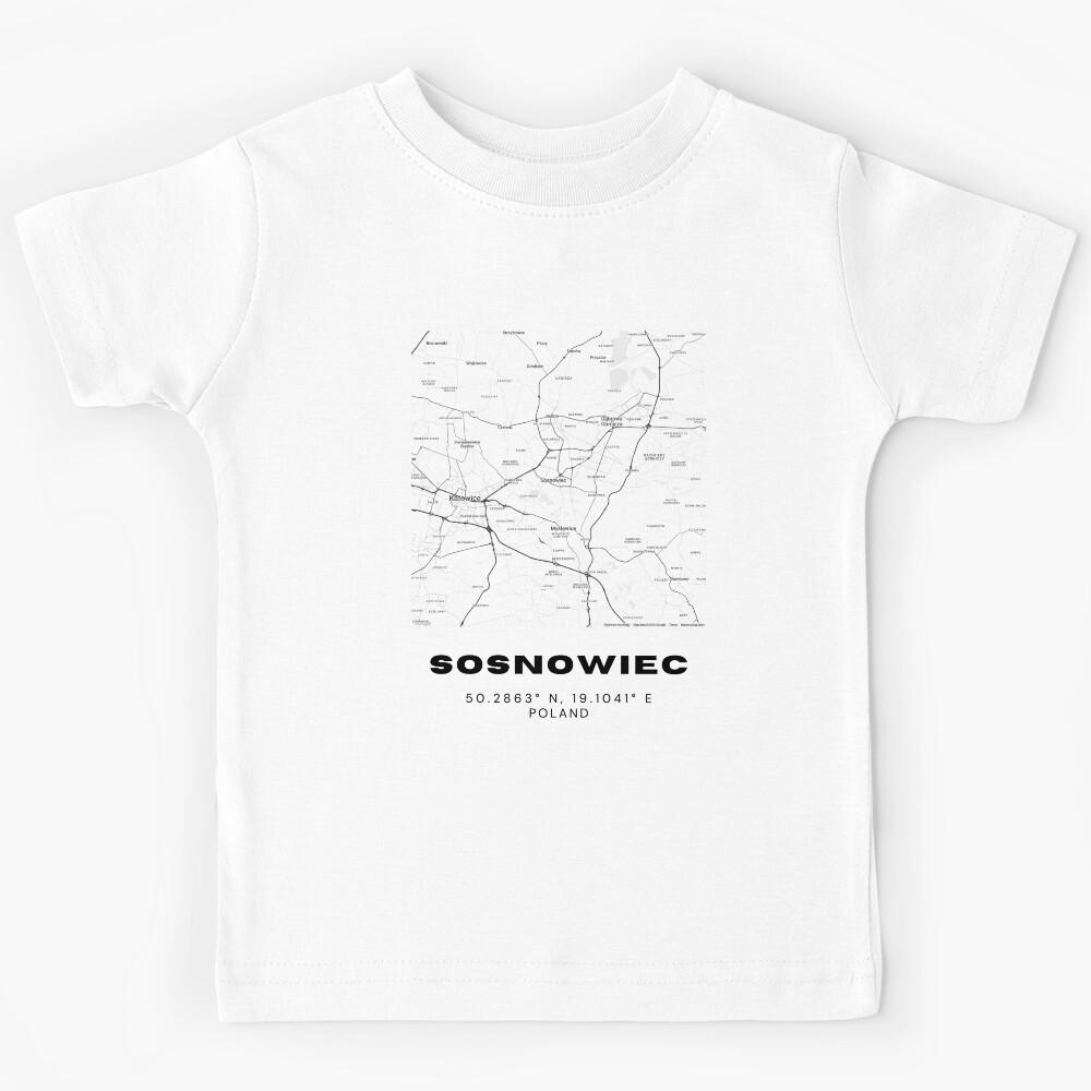 Sosnowiec Poland Map | Minimalist Black and White City Poster Kids T-Shirt 170