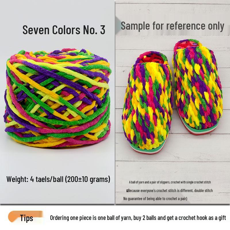 Plush Wool Yarn for Hand-Knitted Crochet Shoes & Slippers