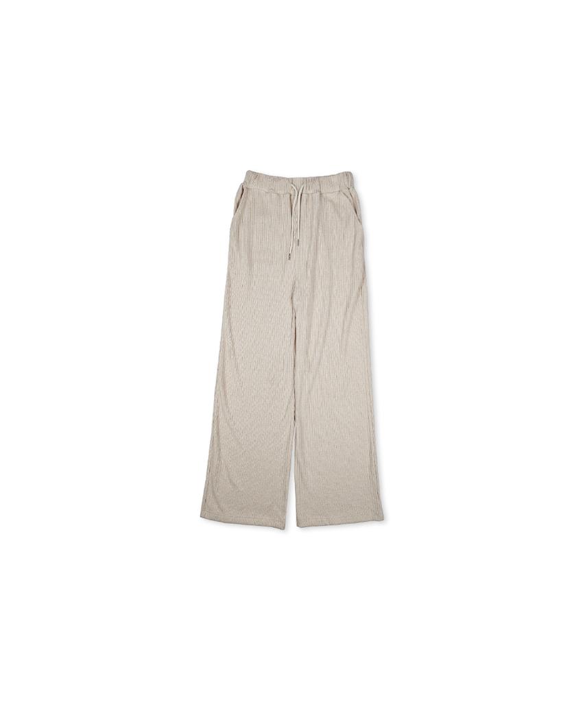 320SHOWROOM Ribbed Banding Wide-Leg Pants Beige