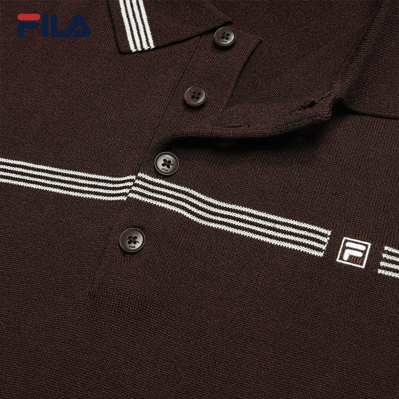 FILA Heritage Elegant Lifestyle Loose Knit Short Sleeve Polo Shirt Men tops F11M638411F-WI