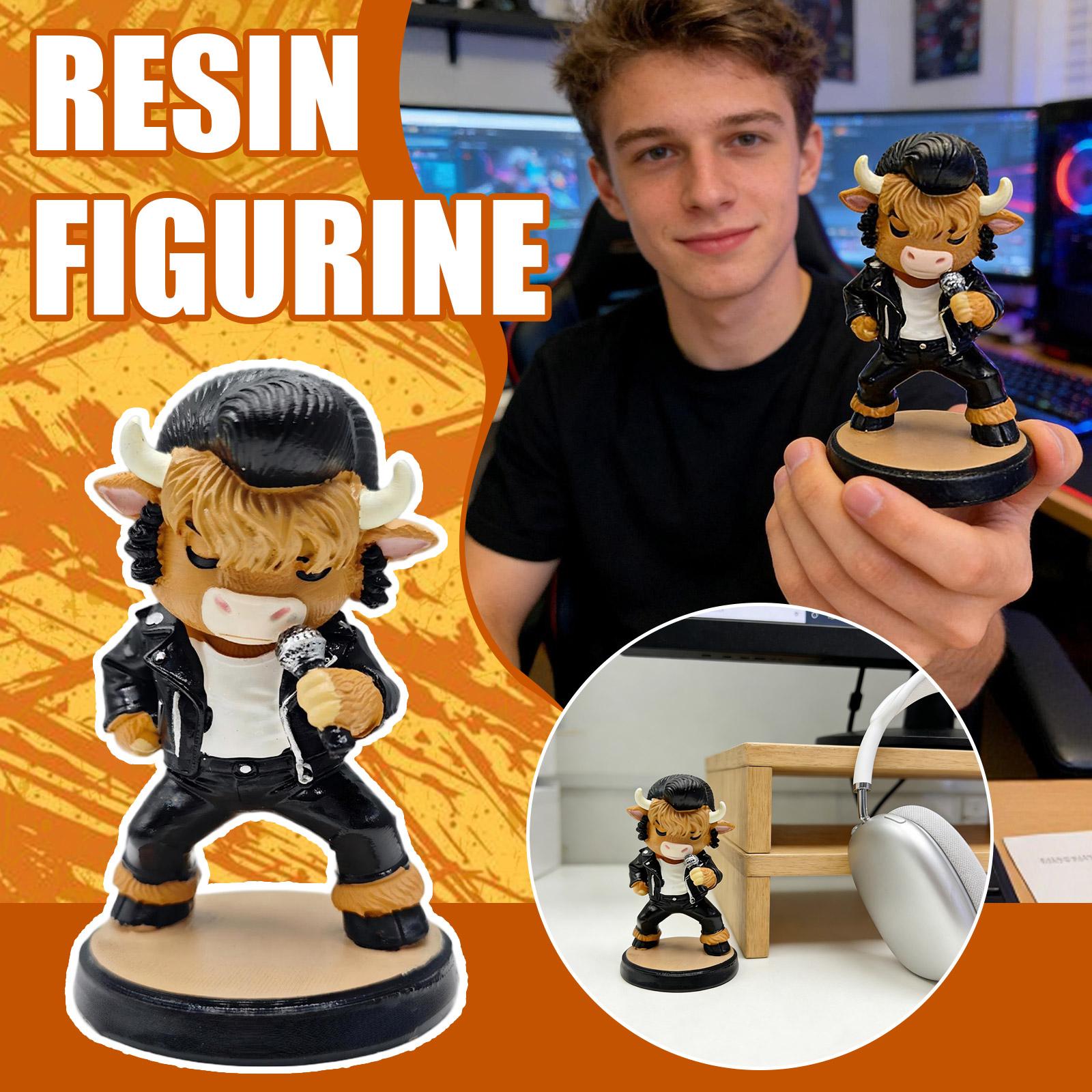 

Rocking Calf Figurine Statue, Collectible Decorative Ornament For Music Fans One Size чёрный