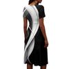 Damen-Kleid mit Blumenmuster, lässig und modisch, kurzärmelig, V-Ausschnitt