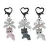 Flocking Animal Cartoon Keychain 3D Cat Shape Key Chain Fashionable Bowknot Pendant Phone Decorations for Women and Girl