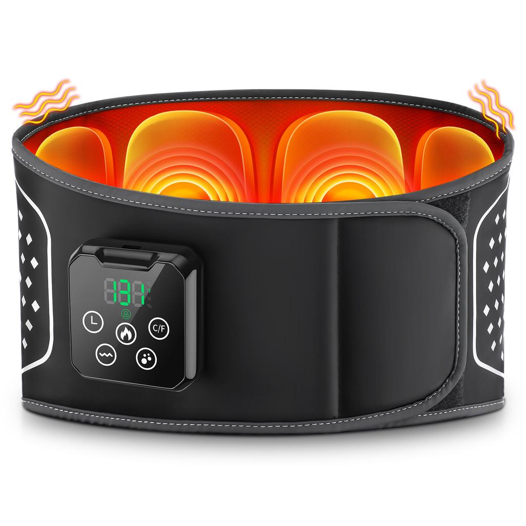 4 Modi Midjemassasjebelte med Berøringsskjermkontroller Luftkompresjon Varme Vibrasjon Ryggmassasje Lumbalstøttebelte